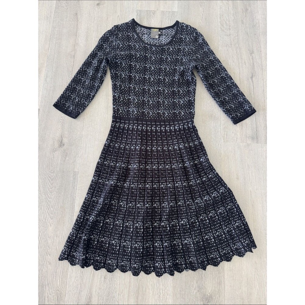 Taylor Pleated Long-Sleeve Knit Dress